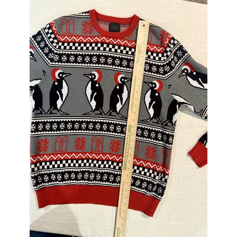 14th & Union Penguin Ugly Christmas Sweater Men's Medium Novelty Graphic Knit - Picture 5 of 11